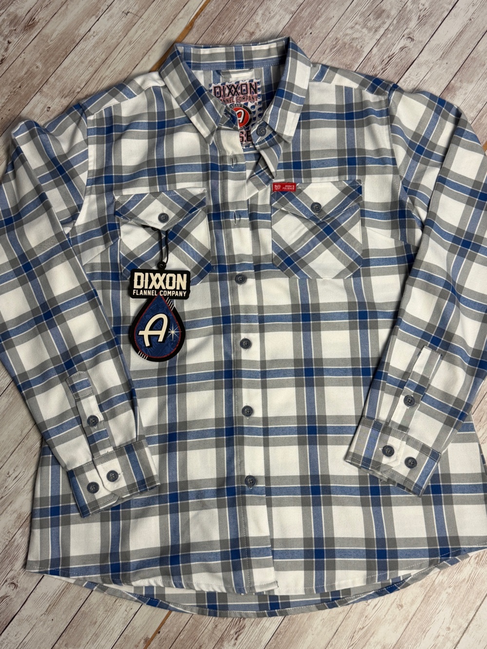 DIXXON Blue and Gray Plaid Button-Up Shirt